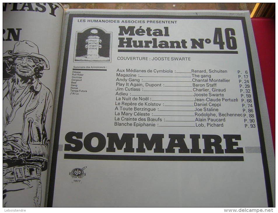 REVUE BD  MENSUEL N° 46 METAL HURLANT   1979 - Métal Hurlant