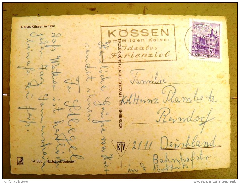 2 Scans, Post Card Sent From Austria, Special Cancel  Kossen Linz - Lettres & Documents