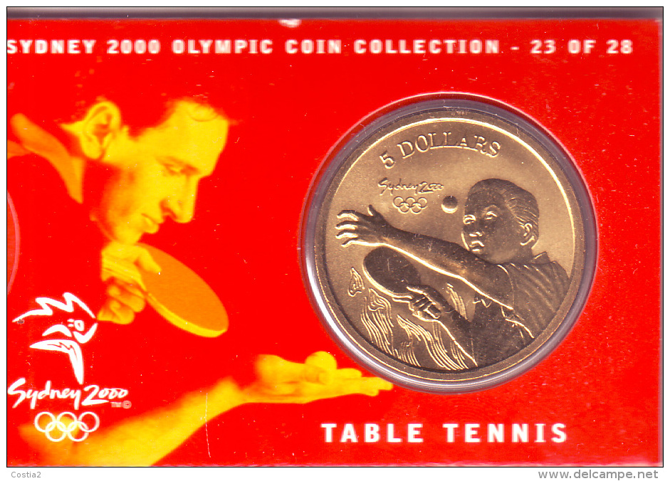 AUSTRALIA $5 OLYMPIC GAMES SYDNEY TABLE TENNIS 2000 UNC - 5 Dollars