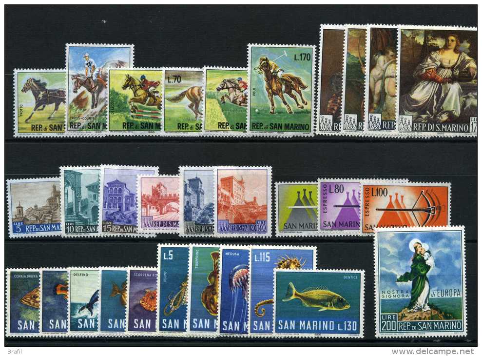 1966 San Marino, Annata Completa , Serie Complete Nuove (**) - Usados