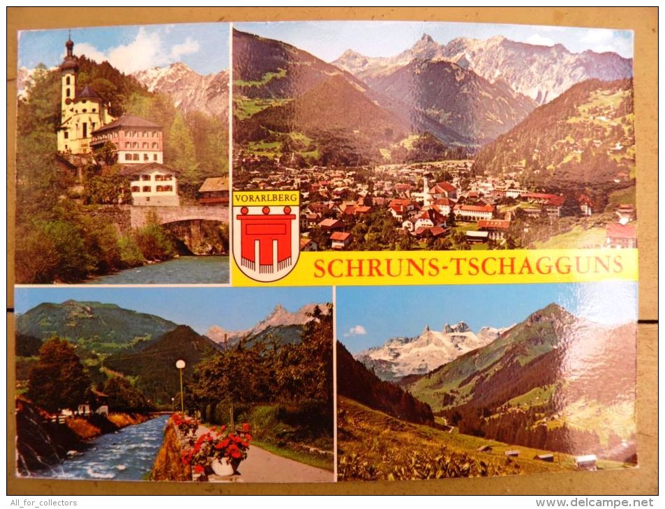 2 Scans, Post Card Sent From Austria, Special Cancel Schruns Mountains - Lettres & Documents