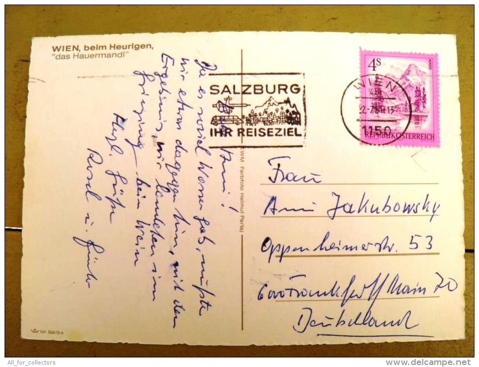 2 Scans, Post Card Sent From Austria, Special Cancel Salzburg Wien - Lettres & Documents