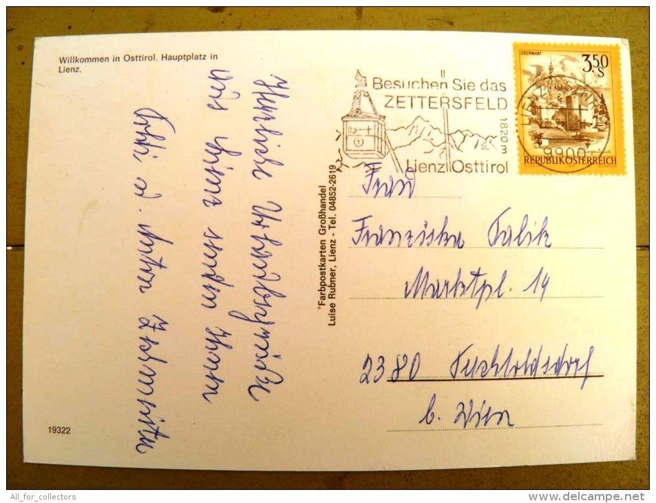 2 Scans, Post Card Sent From Austria, Special Cancel Zettersfeld Lienz Osttirol - Lettres & Documents