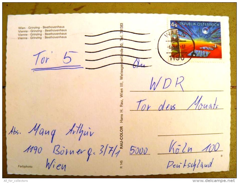 2 Scans, Post Card Sent From Austria, Wien - Lettres & Documents