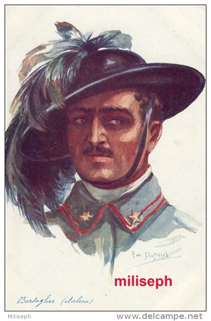 C.P. Fantaisie - Militaria - Illustrateur Emile DUPUIS - Ed COLOR , Paris - N° 53 - Bertaglier Italien (3327) - Dupuis, Emile