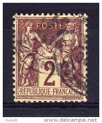 France - 1877 - 2 Cents (Type II) - Used - 1876-1898 Sage (Type II)