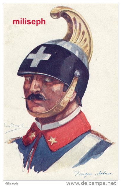 C.P. Fantaisie - Militaria - Illustrateur Emile DUPUIS - Ed COLOR , Paris - N° 54 - Dragon Italien     (3328) - Dupuis, Emile