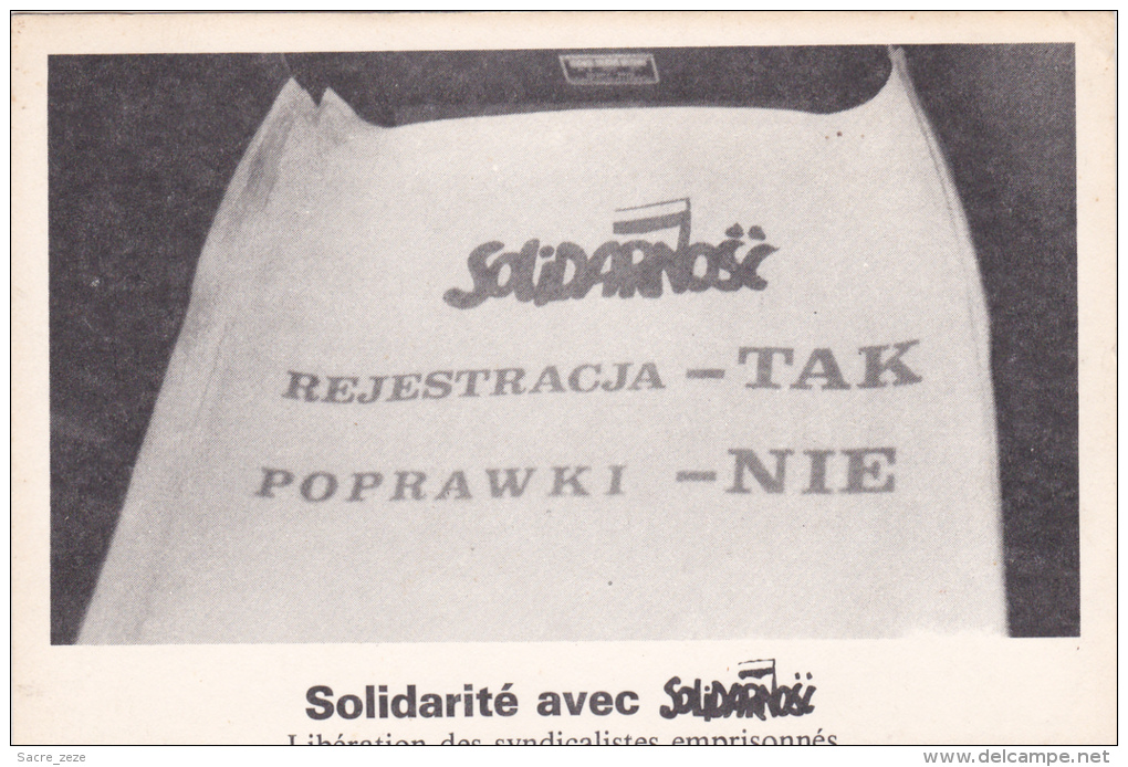 CPM NEUVE VERS 1980-SOLIDARITE AVEC SOLIDARNOSC-libération Des Syndicalistes - Sindacati