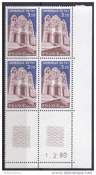 France Bloc De 4 - Coin Daté 1980 - Yvert N° 2084 Xx - Prix De Départ 2 Euros - 1980-1989