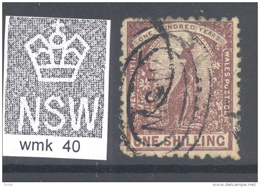 NEW SOUTH WALES, 1888 1/- Maroon (P11x12) VFU (wmk SG40), SG258 - Used Stamps