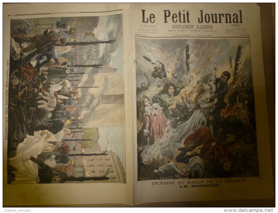 10-5-1897 LE PETIT JOURNAL : Incendie Du BAZAR De La CHARITE; Le Dernier Survivant De Waterloo;Konan Le Breton - Le Petit Journal