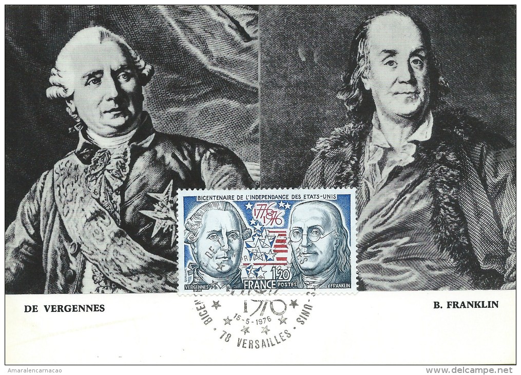 CARTE MAXIMUM - MAXICARD - MAXIMUMKARTE - MAXIMUM CARD - FRANCE - BICENTANAIRE DE L´ INDEPENDANCE DES ETATS-UNIS - Cristóbal Colón