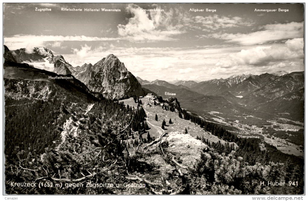 AK Kreuzeck Gg Zugspitze Und Grainau, Ung - Zugspitze