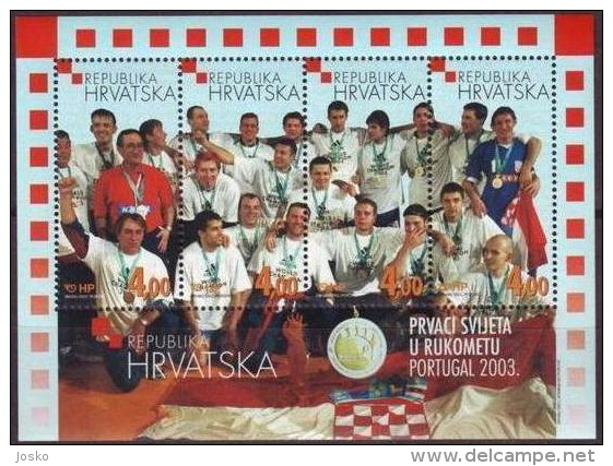 CROATIA TEAM - WINNER OF HANDBALL WORLD CHAMPIONSHIPS Portugal 2003 ( Croatia Bloc MNH** ) Hand Ball Balonmano Pallamano - Handball