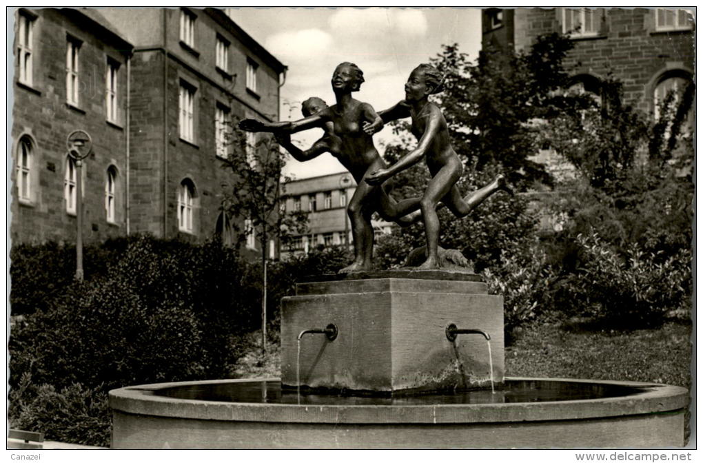 AK Pforzheim, Dreitälerbrunnen, Gel 1959 - Pforzheim