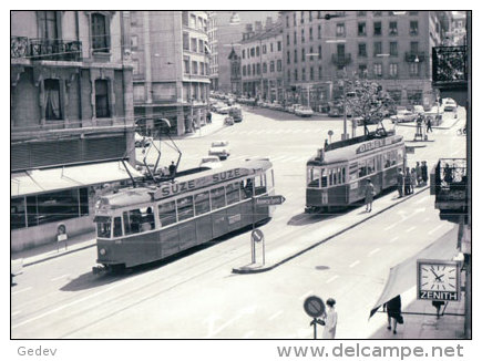 Chemin De Fer CGTE, Tram à Genève, Photo 1966 BVA CGTE 172.9 - Genève