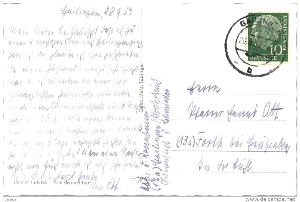 AK Rhein Vom Bodensee Bis Zum Rheinfall, Poststempel Gailingen, Gel 1957 - Sonstige & Ohne Zuordnung