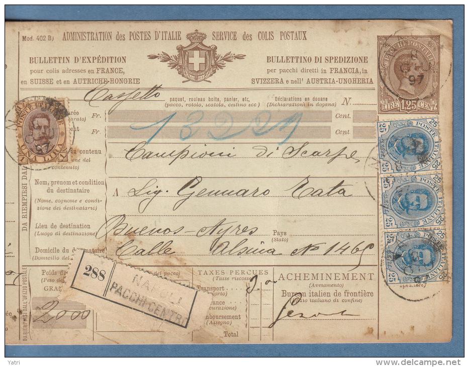 1897 - Bollettino Pacchi Per L'Argentina - Postal Parcels