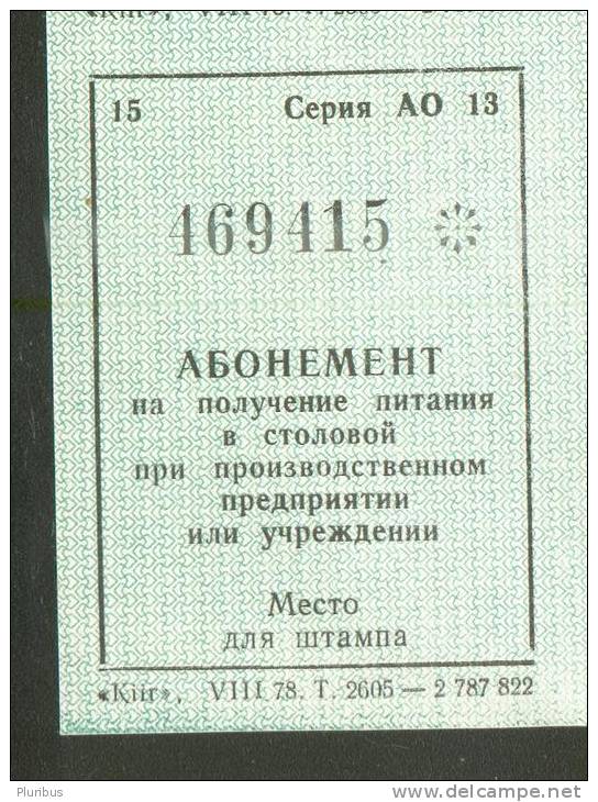 RUSSIA USSR ESTONIA COUPONS TO GET FOOD IN CANTEEN 1978 - Rusia