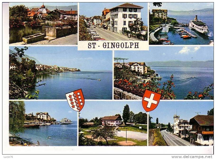 SAINT GINGOLPH  - 8 Vues  :  Poste Frontière Entre La France Et La Suisse Au Bord Du Lac Léman  - N°  1898 - Saint-Gingolph