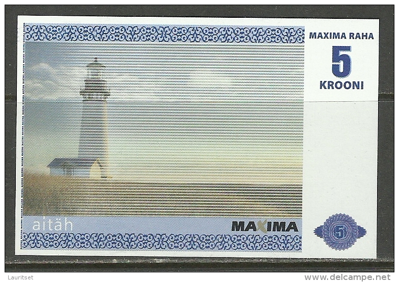 ESTLAND ESTONIA Estonie 5 Krooni MAXIMA Geld Money 2010 - Estonia