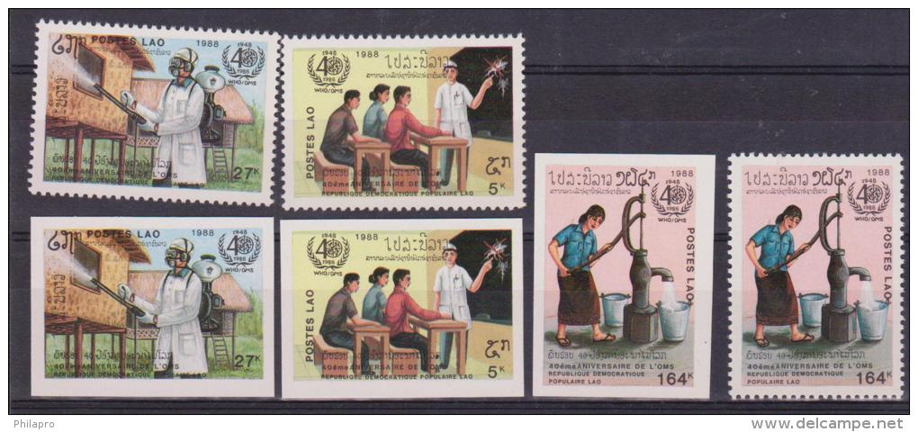 LAOS   NON DENT/ IMPERF + DENT   OMS   Yvert  N° 850/2  **MNH - OMS