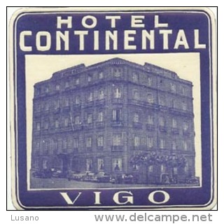 Etiquette De Bagage - Hotel Continental - Vigo (Espagne) - Hotel Labels