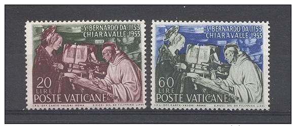 Vaticano 1953 S. Bernardo Da Chiaravalle La Serie Cpl. 2 Valori Nuovi** - Unused Stamps