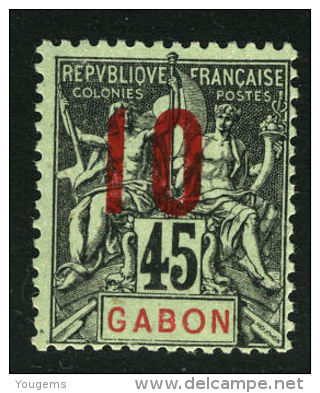 French:Gabon SG73a 1912 10c On 45c Fresh MLH - Other & Unclassified