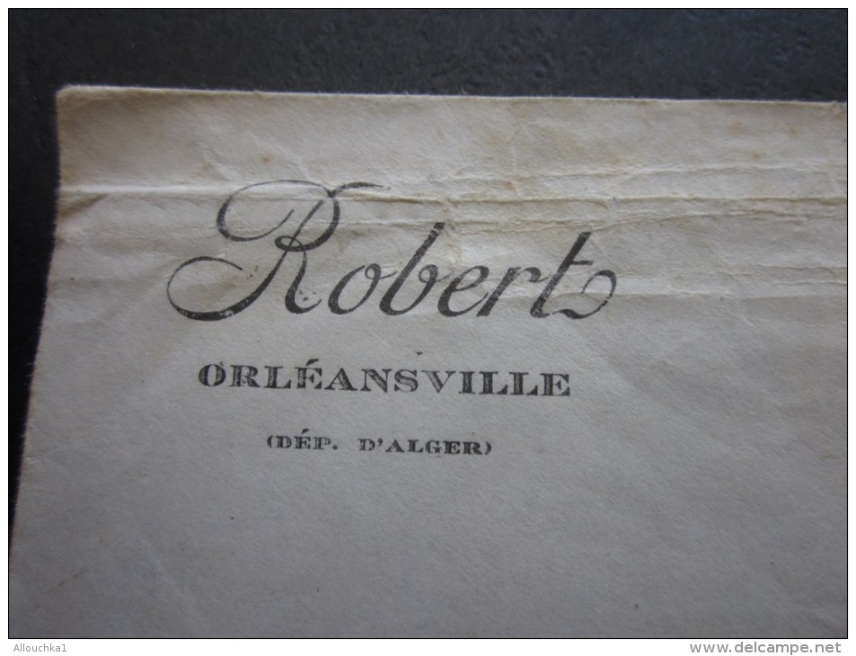 1925 Lettre Cover Enveloppe En Tête Robert Orléansville Algérie Française Cachet à Date Orléansville M.Tirant à Poitiers - Lettres & Documents