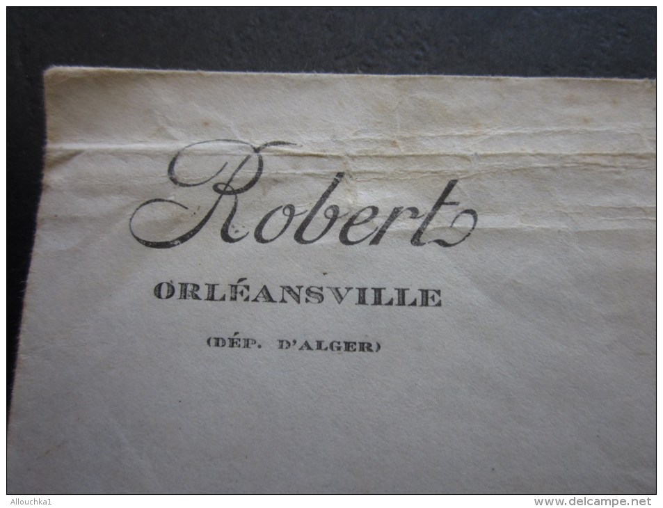 1925 Lettre Cover Enveloppe En Tête Robert Orléansville Algérie Française Cachet à Date Orléansville M.Tirant à Poitiers - Covers & Documents