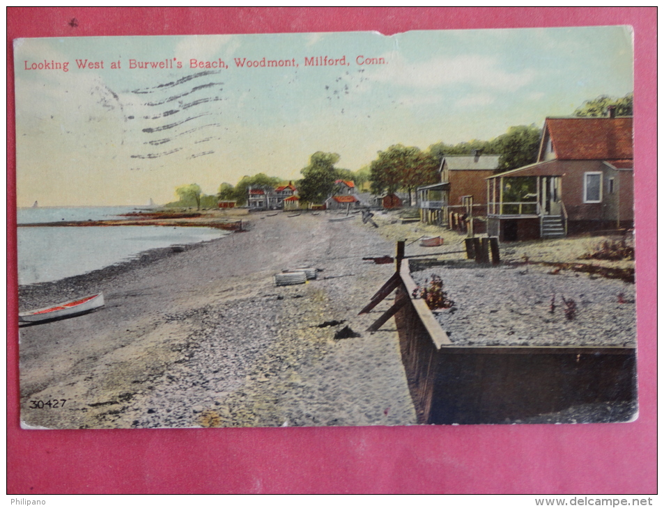 Milford,CT-- Looking West At Burwell's Beach--cancel 1911--PJ 133 - Other & Unclassified