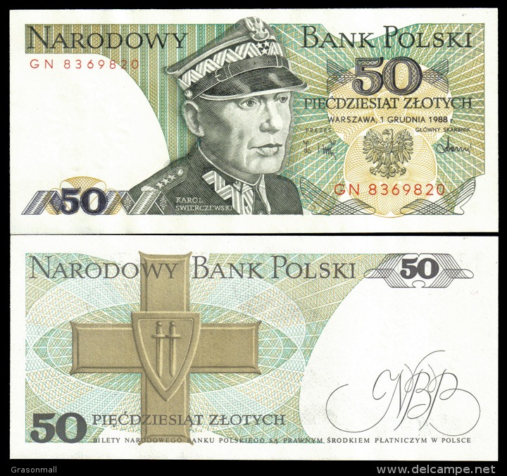 Poland 1988 50 Zlotych Banknotes Uncirculated UNC - Other & Unclassified