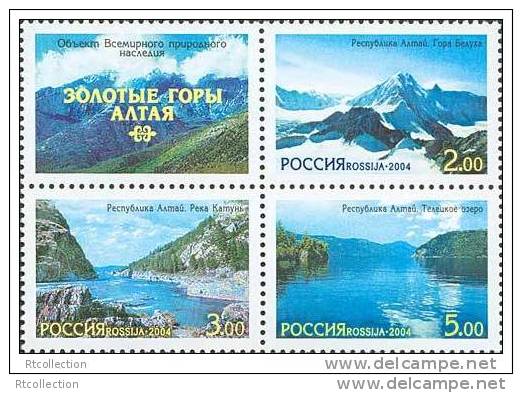 Russia 2004 Block World Natural Heritage Golden Mountains Of Altai Lake River Water Region View Stamps Mi 1217-1219Zf - Environment & Climate Protection