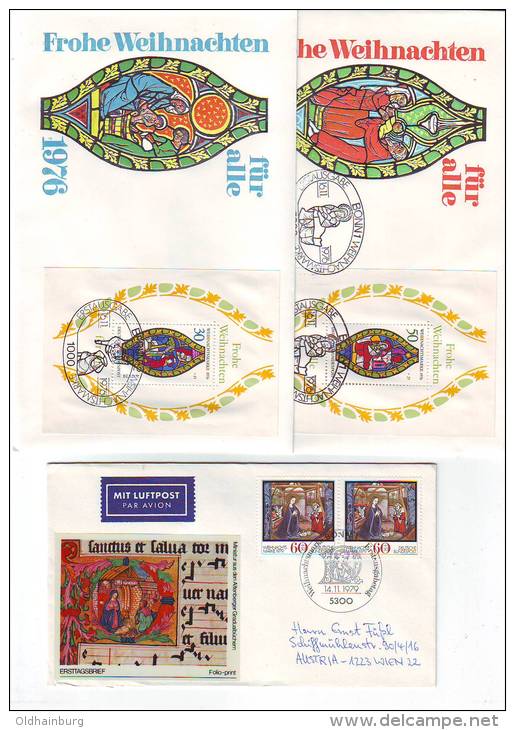 1026a: Motiv Weihnachten- Christmas: Bund- Berlin Ex 1976- 1977 - Navidad