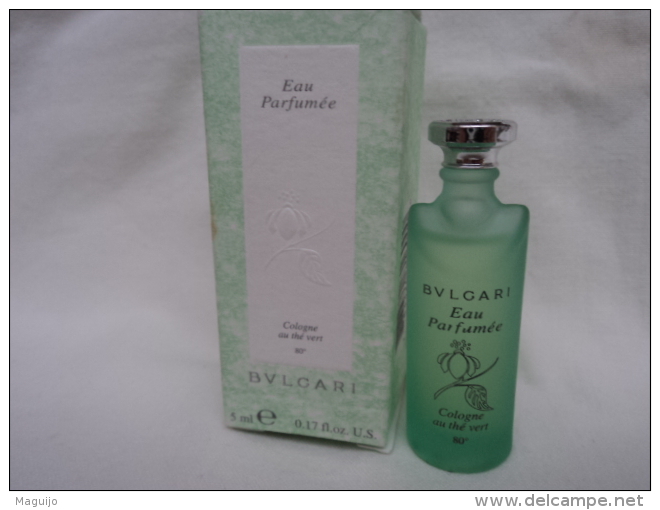 BULGARI" COLOGNE AU THE VERT" MINI EAU PARFUMEE 5 ML  VOIR & LIRE !! - Miniaturas Mujer (en Caja)