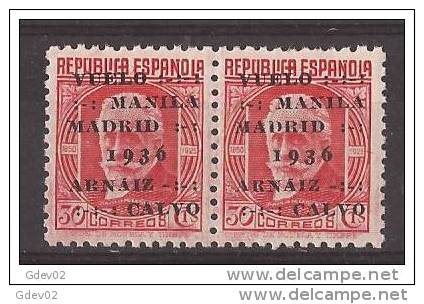 ES741-L3988TTOA.España. Spain  Espagne. 1º VUELO MANILA-MADRID .Francisco Rein Loring. 1936 (Ed 741** Par) .LUJO - Otros (Aire)