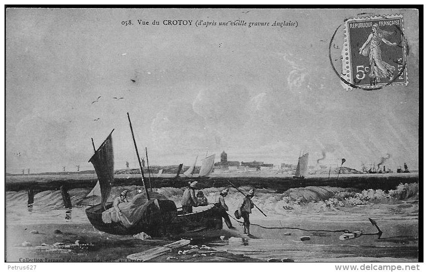 Vieille Gravure Du Crotoy - Le Crotoy