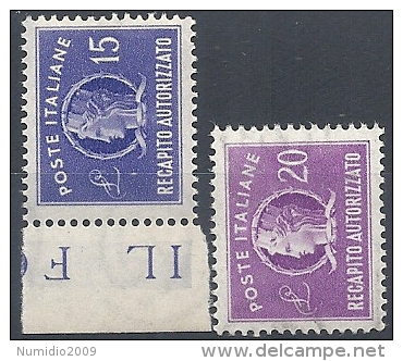 1949-52 ITALIA RECAPITO AUTORIZZATO MNH ** - RR11780-3 - Express-post/pneumatisch