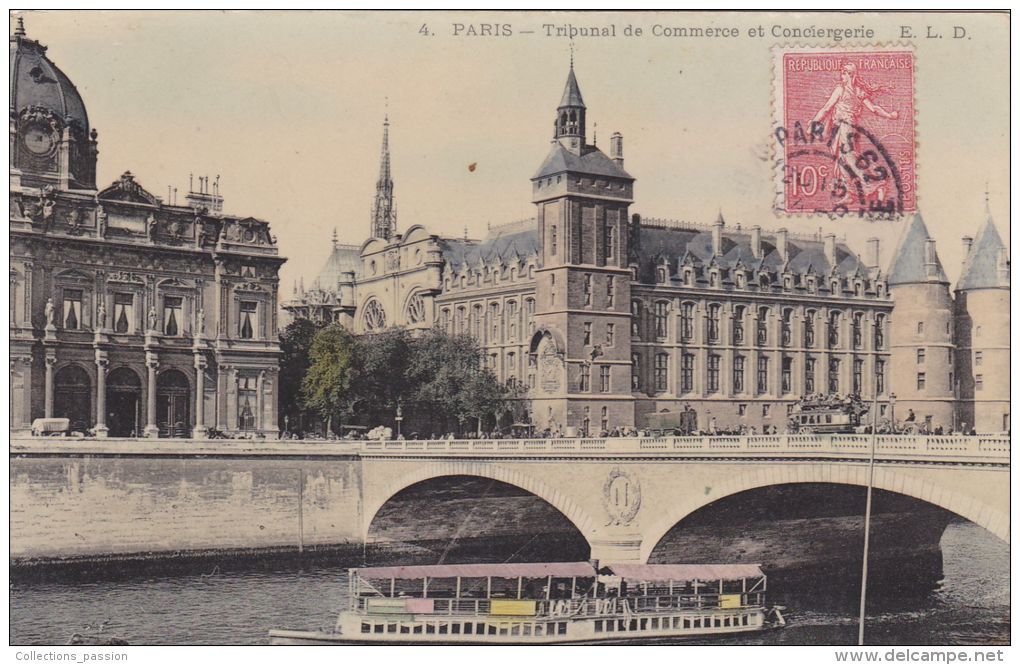 Cp , 75 , PARIS , Tribunal De Commerce Et Conciergerie - Autres Monuments, édifices