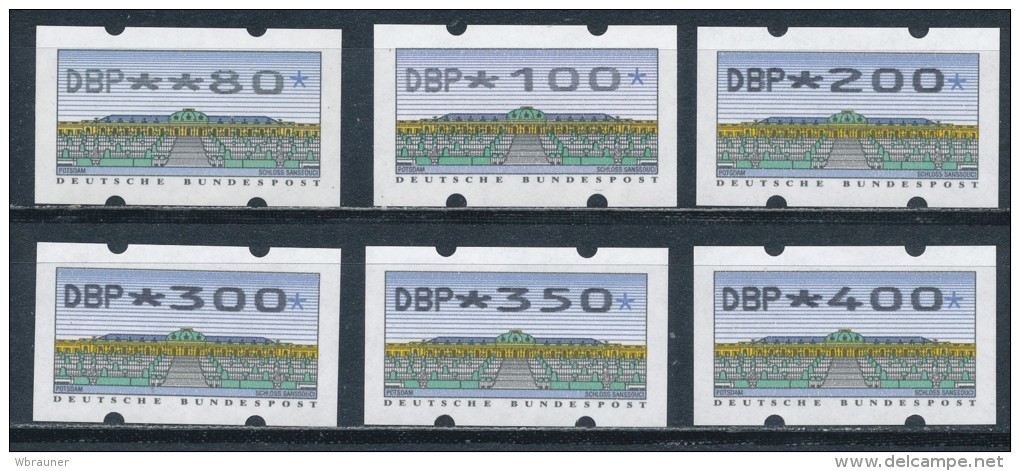 Bund ATM 1993 ** Typ N 24 6 Werte 80 .. 400 - Automaatzegels [ATM]