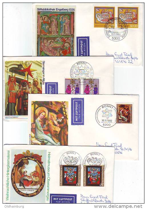 1026z14: Germany Christmas 1980- 1984, 4 Special FDCs - Christmas