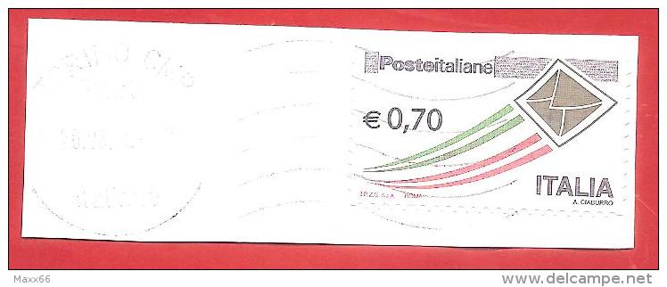 ITALIA REPUBBLICA USATO FRAMMENTO - 2013 - Posta Italiana - Serie Ordinaria - € 0,70 - ANNULLO TORINO - 2011-20: Oblitérés