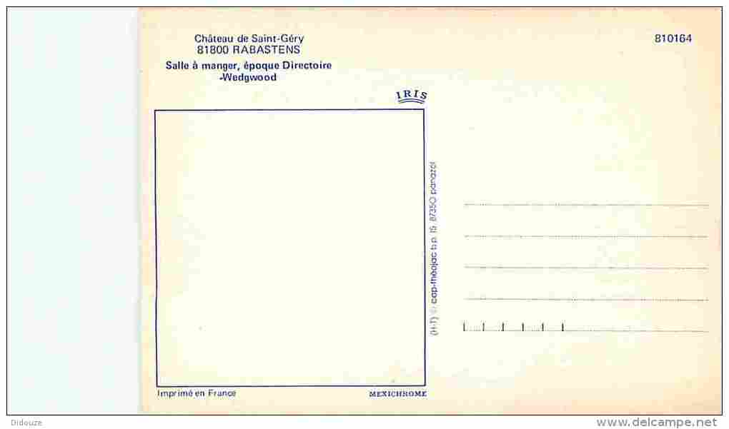 81 - Rabastens - Château De St Géry - Salle à Manger - Epoque Directoire - Wedgwood - Voir Scans Recto-Verso - Rabastens