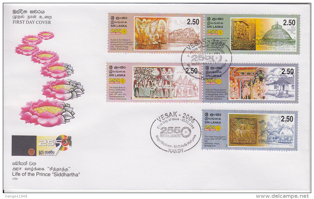 Sri Lanka  5v  Buddhism First Day Cover # 49427 - Buddhism