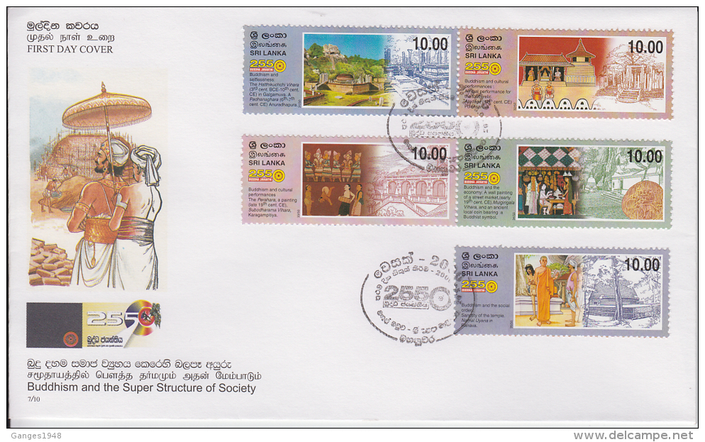 Sri Lanka  5v  Buddhism First Day Cover # 49424 - Buddhism