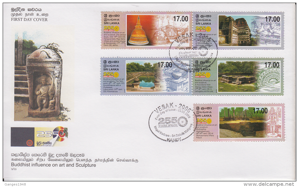 Sri Lanka  5v  Buddhism First Day Cover # 49422 - Buddhism