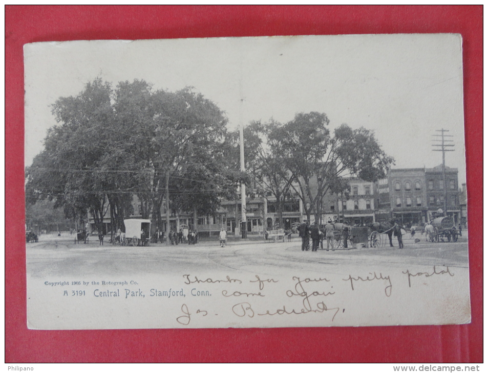 Rotograph-- >- Connecticut >  Stamford  Central Park 1905 Cancel --- Ref 1011 - Stamford