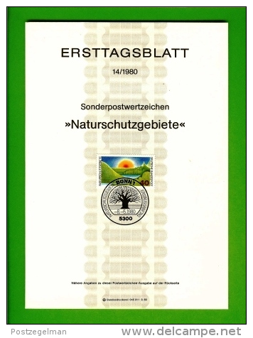 GERMANY, 1980, Ersttagblatt Nr 14,  Naturschutzgebiete - Covers & Documents