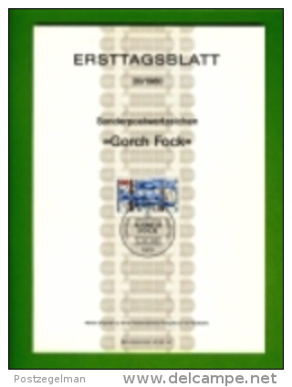 GERMANY, 1980, Ersttagblatt Nr 20,  Gorch Fock - Covers & Documents